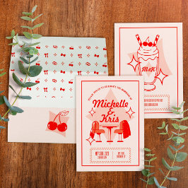 Retro Diner Wedding Invitation Kaart