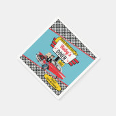 Retro Diner Yellow, Blauwgroen, Rode verjaardag 19 Servet (Hoek)