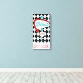 Retro dinerbord kitchen muur kunst  canvas afdruk (Insitu (Houten vloer))