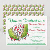 Retro Dinner Party Iceberg Lettuce Wedge Salad Kaart (Voorkant / Achterkant)