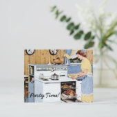 Retro Dinner Party Kaart (Staand voorkant)