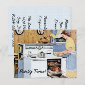 Retro Dinner Party Kaart (Voorkant / Achterkant)