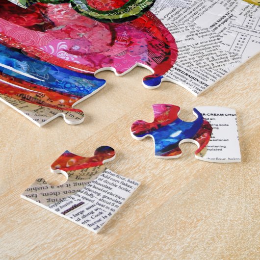 Retro Dinnerware collage Legpuzzel (Zijkant)