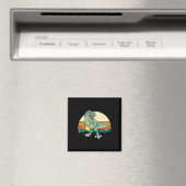 Retro Dino Dinosaur Golfer Cadeau T Rex Disc Golf  Magneet (Insitu (Vaatwasser))