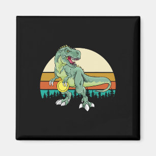 Retro Dino Dinosaur Golfer Cadeau T Rex Disc Golf  Magneet