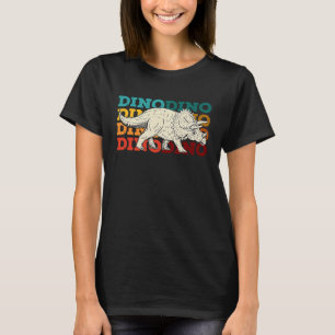 Retro Dino Triceratops Prehistorische dierentuin T-shirt