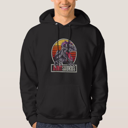 Retro Dinosaur Cool tante Auntsaurus T Rex Hoodie (Voorkant)