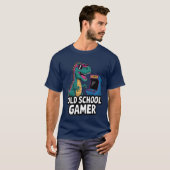 Retro Dinosaur Gamingee vintage vrienden T-shirt (Voorkant volledig)