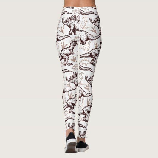 Retro Dinosaur Print Leggings (Achterkant)