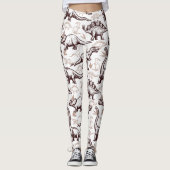 Retro Dinosaur Print Leggings (Voorkant)