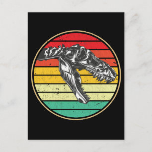 Retro Dinosaur Skull Dino Briefkaart