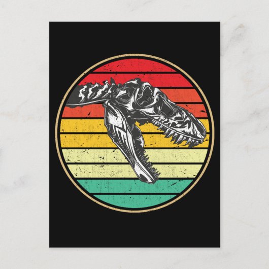 Retro Dinosaur Skull Dino Briefkaart (Voorkant)