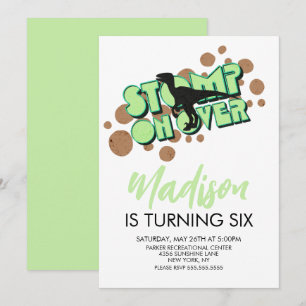 Retro Dinosaur Theme Birthday Party Invitation Kaart