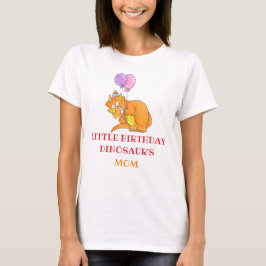 Retro Dinosaur Verjaardagsfeestje Moeder T-shirt