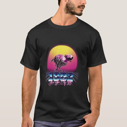 Retro Dinosaurus 1982 T-shirt (Voorkant)