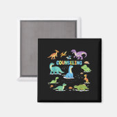 Retro dinosaurus counseling school counselor magneet (Voorkant / Achterkant)