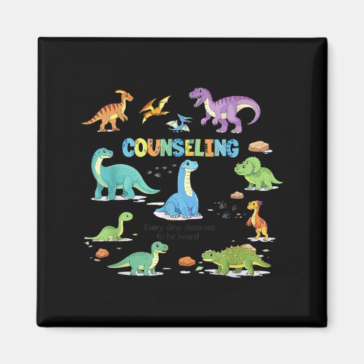 Retro dinosaurus counseling school counselor magneet (Voorkant)