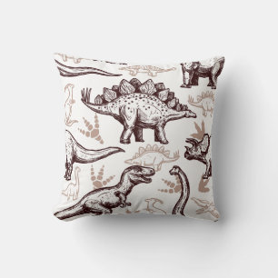 Retro dinosaurus print kussen