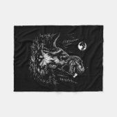 Retro dinosaurus s'mores kampvuur maan camper fleece deken (Voorkant (Horizontaal))