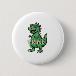 Retro Dinosaurus Zonnebril Prime Cartoon T-shirt_1 Ronde Button 5,7 Cm