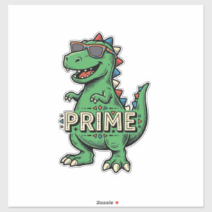 Retro Dinosaurus Zonnebril Prime Cartoon T-shirt_1 Sticker