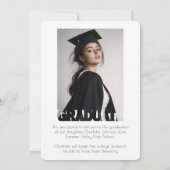 Retro Diploma Typografie Aankondigingskaart Aankondiging (Achterkant)