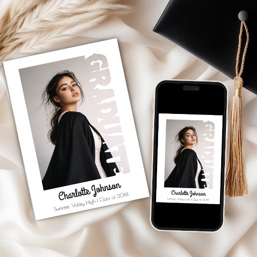 Retro Diploma Typografie Aankondigingskaart Aankondiging
