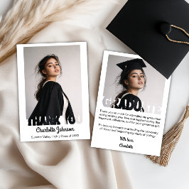 Retro Diploma Typografie Dankkaart Aankondiging