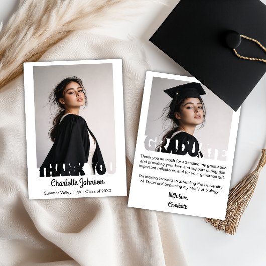 Retro Diploma Typografie Dankkaart Aankondiging