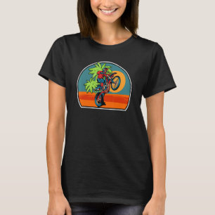 Retro Dirt Biker Wheelie Motocross Dirt B T-shirt