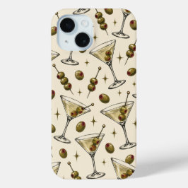 Retro Dirty Martini & Olijf Hoesje voor Telefoon