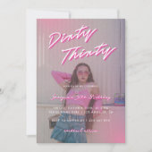 Retro Dirty Thirty Foto 30ste Verjaardagsfeest Kaart (Voorkant)