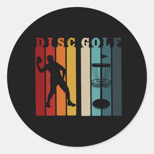 Retro Disc Golf Design | Frisbee Lover Ronde Sticker (Voorkant)