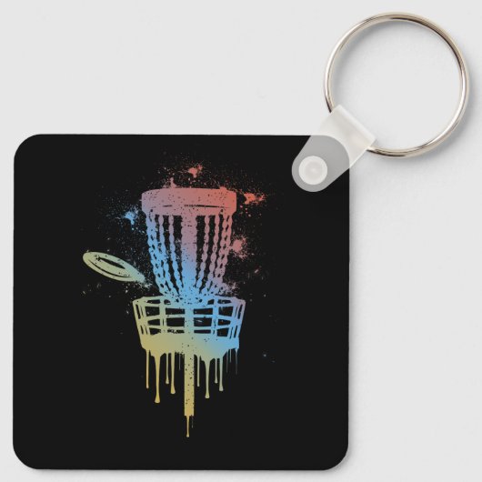 Retro Disc Golf Frolf Frisbee Golf Disc Golfen Pl Sleutelhanger (Achterkant)