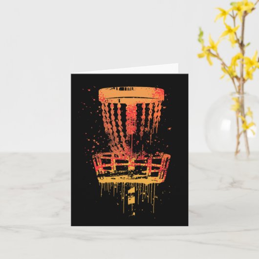 Retro Disc Golf Frolf - Frisbee Golf Kaart (Gele Bloem)