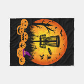 Retro Disc Golf Halloween Kerkhof Eng Disc Gol Fleece Deken (Voorkant (Horizontaal))