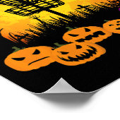 Retro Disc Golf Halloween Kerkhof Enge Disc Gol Poster (Hoek)