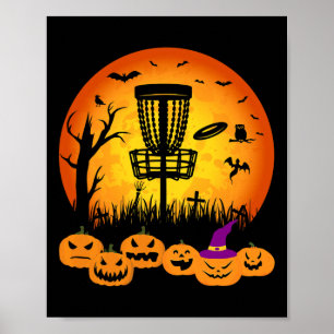 Retro Disc Golf Halloween Kerkhof Enge Disc Gol Poster