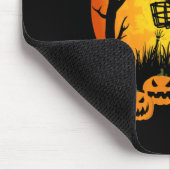 Retro Disc Golf Halloween Kerkhof Enge Disc Golfer Muismat (Hoek)