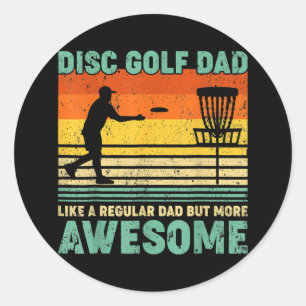 Retro Disc Golf pa als een gewone vader Ronde Sticker