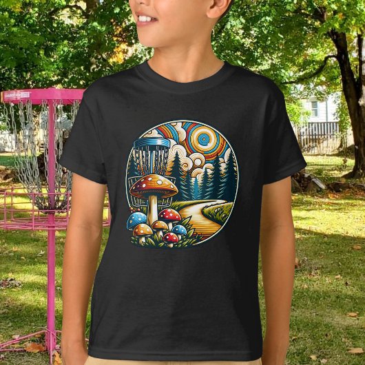 Retro Disc Golf Psychedelic AI Art T-shirt