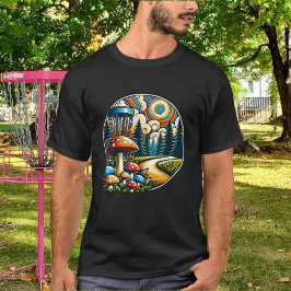 Retro Disc Golf Psychedelic AI Art T-shirt