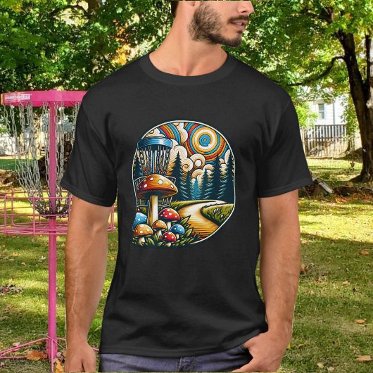 Retro Disc Golf Psychedelic AI Art T-shirt