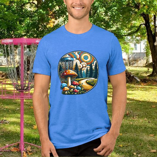 Retro Disc Golf Psychedelic AI Art Tri-Blend Shirt