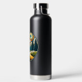 Retro Disc Golf Psychedelic AI Art Waterfles (Links)