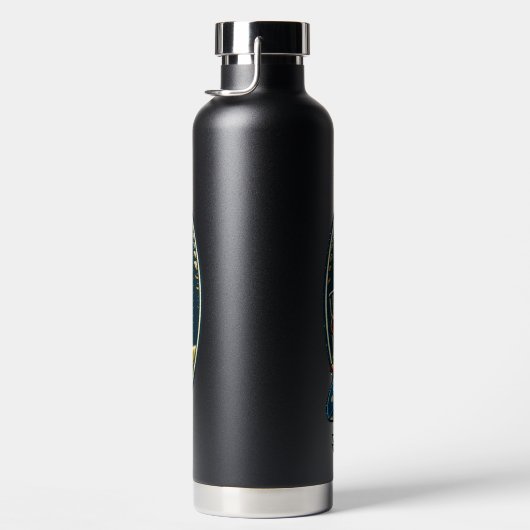 Retro Disc Golf Psychedelic AI Art Waterfles (Rechts)