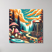 Retro Disc Golf Psychedelische Kunst Canvas Afdruk (Voorkant)