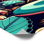 Retro Disc Golf Psychedelische Kunst Poster (Hoek)