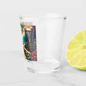 Retro Disc Golf Psychedelische Kunst Shot Glas (Rechts)