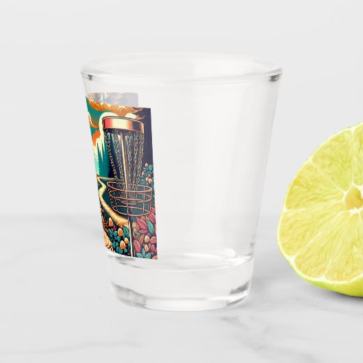 Retro Disc Golf Psychedelische Kunst Shot Glas (Rechts)